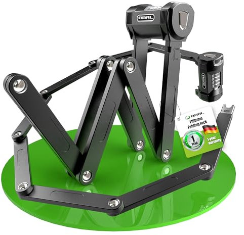 RBRL Fahrradschloss 110cm, Fahrradschloss Zahlenschloss inkl Neuer Typ Halterung, 5mm starken Stäben Zahlenschloss Fahrrad, Fahrradschloss ebike Hohe Sicherheit & E Scooter Schloss & MTB Faltschloss