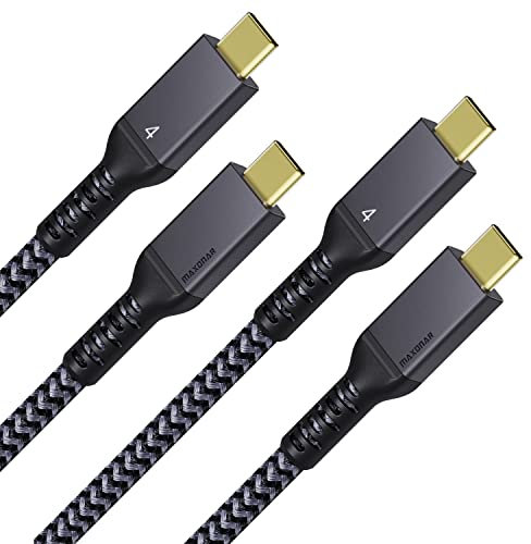 Maxonar Thunderbolt 4 Kabel 1m/40Gbps, TB4 USB C 4 Kabel Unterstützt 1x8K60hz oder doppelten 4K60hz-Monitor,für i-Phone 15 Pro/Max,Macbook air M1M2,Mac Studio,Studio Display,SSD,eGpu,Dock 2 Packungen