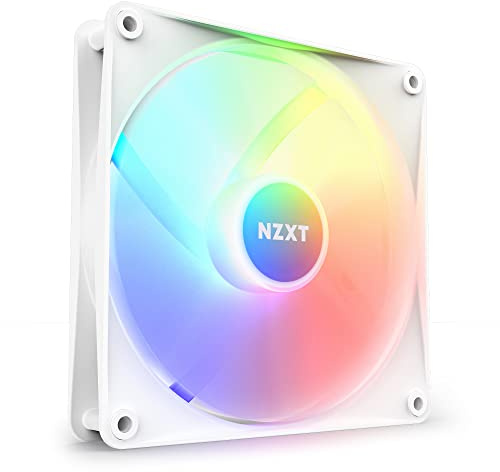 NZXT F140 RGB Core - RF-C14SF-W1 - Ventilador RGB de 140 mm montado en hub - 8 ledes controlables Individualmente - Presión estática Alta y Flujo de Aire - Funcionamiento silencioso - Blanco