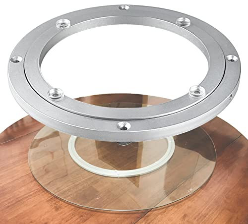 ESOYAWE Lazy Susan Drehteller Kugellager Drehbar, Aluminiumlegierung Rundes Drehteller Kugellager, Stumm 360°Drehbare Drehkranz, Für Esstisch Kuchen Dekorationen TV-Rack Messe-Displays