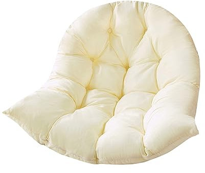 KAREN66 Hängesessel Kissen 80 x 110 cm Waschbar & abnehmbares Schaukelstuhl Sitzkissen Dickes Hängestuhl Sitzauflage Polster Kissen für Hängeschaukel Indoor Outdoor (Weiß)