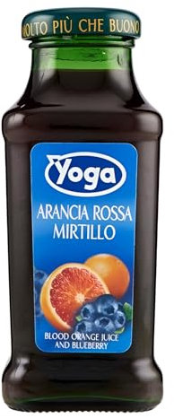 Yoga Succo di Frutta Arancia Rossa e Mirtillo Confezione da 24 Bottiglie da 200 ml