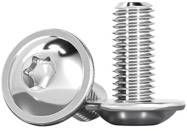 Drenky 20 Pièces M5x12mm Vis à Tête Plate Avec Bride, Torx Norme ISO 7380-2, Tête Bombée, Inoxydable A2 V2A, Filetage Complet Avec Rondelle