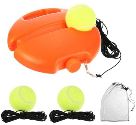PATIKIL Tennis Train Rebound Kugel mit 3 Schnur Bällen Solo Tennis Training Ausrüstung Selbst Übung Tragbares Tennis Training Tool Rebounder Kit für Anfänger Sport Übung Orange