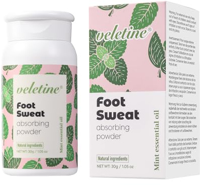 Foot Deodorant & Shoe Deodorizer Powder, Foot Powder for Smelly - Sweat-Absorbing & Feet Odor Eliminator for Men & Women, Travel Size（30g/1.05 oz)