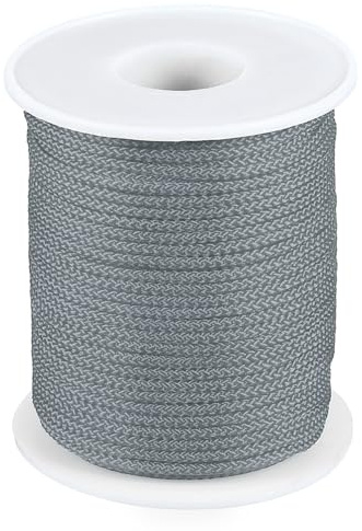 PATIKIL 2mm x 100feet Nylon String for Bracelets Braided Nylon Cord Nylon Thread for Wind Chime Beading Necklaces Blinds DIY Craft Jewelry Making, Gray