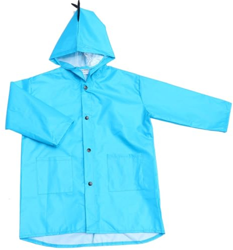 ANDRESLAD 1pc Boy Girl Cartoon Dinosaur Raincoat Lightweight Rain Poncho with Brim for Outdoor Activities Cycling and Travel Xl