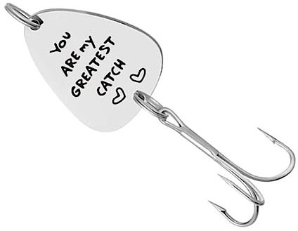 GAROZATION Angelhaken mit Gravur und Wirbel aus Edelstahl Personalisiertes Geschenk für Passionierte Fischer zum Geburtstag oder Vatertag