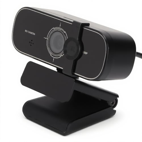 Caméra Web Webcam USB à Mise au Point Rapide avec à Réduction de Bruit, Rotation à 360 °, Résolution 1920 X 1080, Adaptée à
