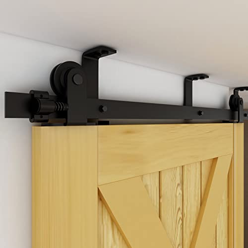 Kit de herrajes para puerta corredera de granero de 1,2 m, montaje superior en forma de T