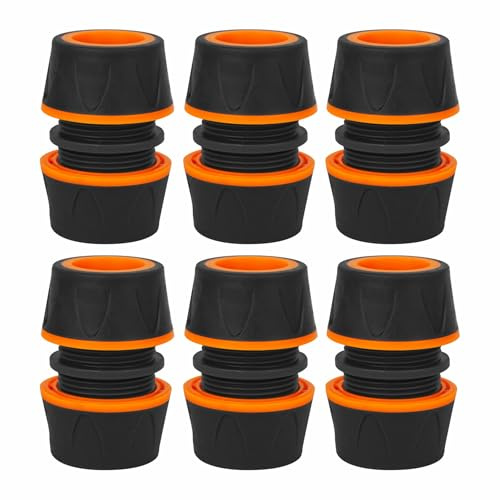 6pcs Hosepipe Repair Connector Extender for 1/2'' Garden Hose Pipe Quick Repair Connection, Hose Connector Set for Quickly Repair Damaged and Leaking Hoses