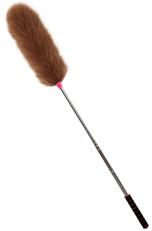 DQZRTUECA Plumeau télescopique en Microfibre de Laine d'agneau, tête Pliable, Lavable, Multicolore(Brown)