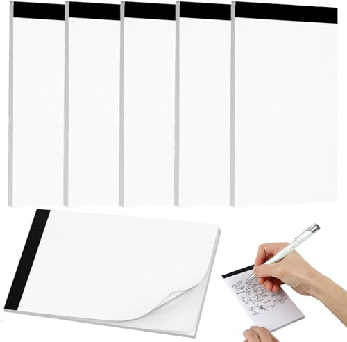 afhgdjr Bloc De Notas En Blanco, 6 Unidades, 7.5 X 12.5 Cm, 300 Hojas Blocs De Notas En Blanco Para Planificación Diaria, Pequeño Mini Cuadernos De Bolsillo Repuesto Para Notas Y Recordatorios