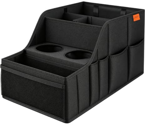 LLPHOACI Car Seat Organizer Backseat and Passenger Seat Organizer with 9 Compartments 2 Cup Holders Car Organizer Front Seat Storage for Travel Kids，Black