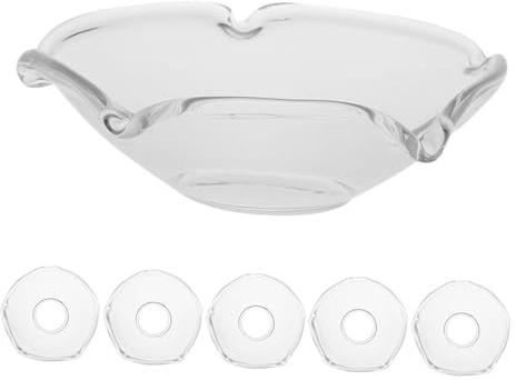 Halloween Geschenkideen Kerzentropfschale 6 Stück Glas Rund für Kerzen | Tropfauffangschale für Kerzen, Transparent, Hitzebeständig und Wiederverwendbar, Leicht zu Reinigen