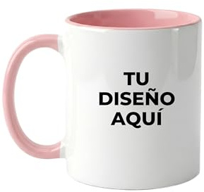 ZPUBLI+ Taza Personalizada con Foto y Texto | Tazas Originales para Regalar | Regalos Personalizados | Taza con Nombre | Tazas de Café Personalizadas | Apta Microondas y Lavavajillas (Rosa)