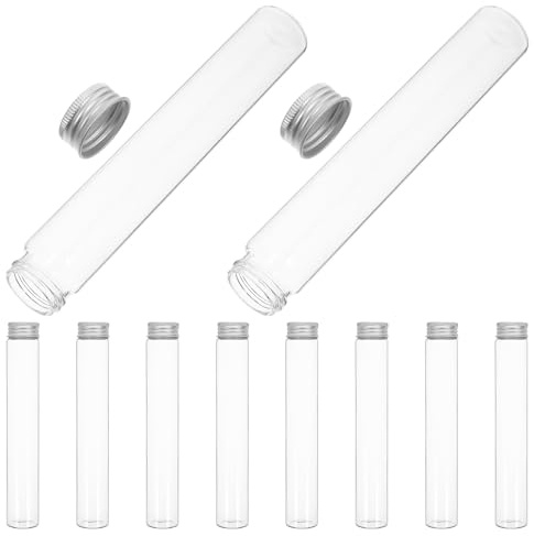 SHINEOFI Lot de 10 Flacons en Verre Transparent 100 ML Bouchon à Vis en Aluminium, Bouteilles Rechargeables pour Cosmétiques et Liquide de Voyage, Contenants Étanches pour Lotions et