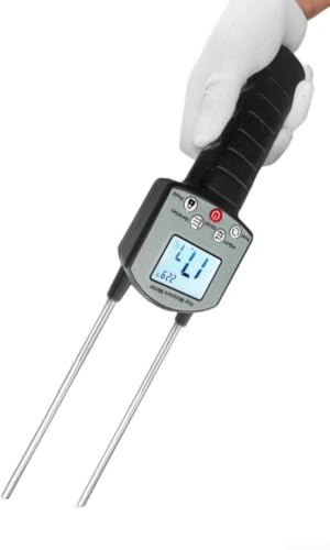 Medidor de humedad digital 0-80% iluminado | Rango de medición 0-80%, pantalla iluminada, apagado automático, ideal para heno y paja