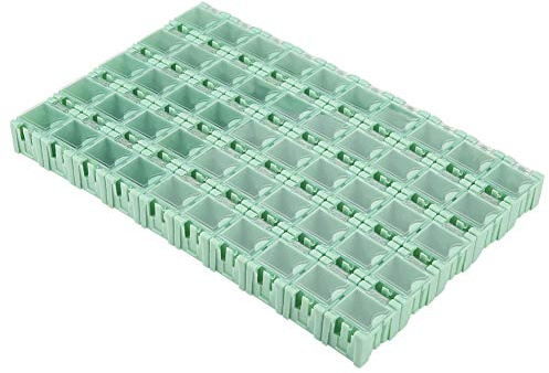 50Pcs Green Electronic Components Parts Mini Storage Case SMT SMD Container Box with Transparent Lids