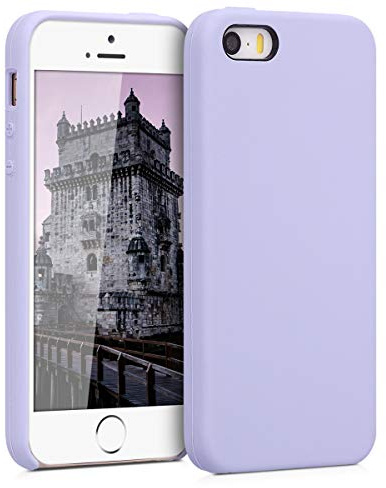 kwmobile Fodral kompatibelt med Apple iPhone SE (1.Gen 2016)/5/5S - mjukt skyddande TPU-silikonfodral - pastelllila