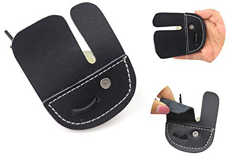 ZSHJGJR 2pcs Bogenschießen Fingertab aus Leder Bogensport Fingerschutz Fingertab Handschuh Tab Rechtshand Einstellbare Fingerschutz