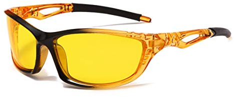 Long Keeper Nachtsichtbrille Autofahrer Sport, Nachtfahrbrille Anti-Blend Sonnenbrille Gelb, Nachtbrille zum Autofahren Sportbrille Night Vision Goggles UV Schut