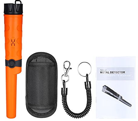 LTLWSH Détecteur de Métaux Pinpointer, IP68 Étanche Détecteur de Métal Portable, avec Indicateurs LED et Vibrations, Haute Précision pour Or/Argent/Trésor,Orange