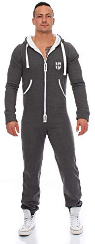 Gennadi Hoppe – Mono de casa cómodo y suave para hombre, gris oscuro, XL