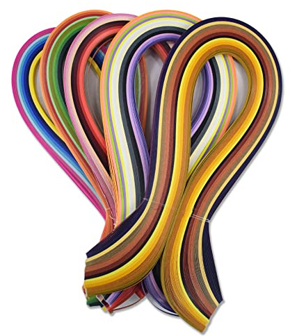 CrafTreat Strisce di carta multicolore per lavori artigianali – 500 quilling strisce 5 mm 30 cm di lunghezza – carta quilling per decorare biglietti, sacchetti regalo, cornici e scrapbooking