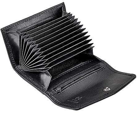 STILORD Kreditkartenetui aus Leder schwarz - kleine Echtleder Brieftasche mit RFID - Mini Portemonnaie für 12 EC-Karten - Slim Wallet 'Holden'
