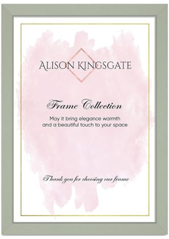 Alison Kingsgate Modern 70X50CMCM Green Photo Frame-Engineered Wood Picture Frames with Shatterproof Perspex - Ideal for Certificates & Artwork- Wall Mount - Multiple Sizes & Colours Available
