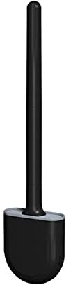 Brosse de Toilette,Brosse WC,Balai WC,Brosse WC Silicone et Support Balayette WC Ventilée Séchage Rapide sans Odeur Brosse pour Toilette de Salle de Bain（Noir）