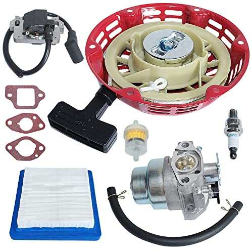 Gubeter Kit de Arranque de Retroceso de Bobina de Encendido de carburador, para Honda Gcv135 Gcv160 Gc135 Gc160 Hrb216 Hrr216 Hrs216 Hrt216, Bobina de Encendido 30500-Zl8-004 30500-Zl8-014