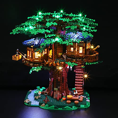 Lightailing Kit d'éclairage LED pour Lego-21318 La cabane dans l'arbre Modèle de blocs de construction：Version Télécommande - Jeu de lumière LED compatible avec le modèle Lego(modèle Lego non inclus).