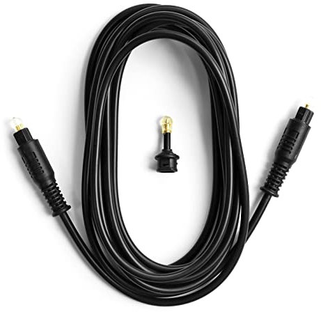 Ekon Cavo toslink, cavo in fibra ottica, maschio maschio, adattatore Toslink 3.5mm incluso, 3 metri, per home theater, dolby digital, DVD, TV, Smart TV, MacBook