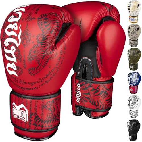 Phantom Athletics Boxing Gloves Men - Muay Thai | MMA and Kickbox | 10-16 oz Boxing Gloves for Martial Arts | Boxing Gloves Men, Women and Children (Muay Thai - Red, 12 oz)