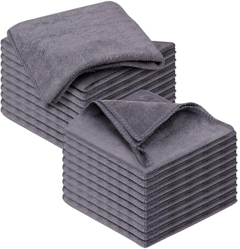 VEVOQIM 20 Stück Mikrofasertücher Ultra Saugfähig und Fusselfrei Microfasertücher Premium Material Allzweck Mikrofasertücher Geschirrtücher, Microfaser Putztuch für Küchen, Autos, Möbel,Fenster, Glas