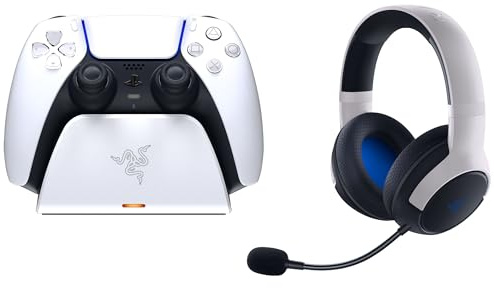 Razer Ensemble Duo légendaire pour PlayStation 5 : Casque sans Fil Kaira et Support de Charge Rapide pour PS5 (Manette Vendue séparément)