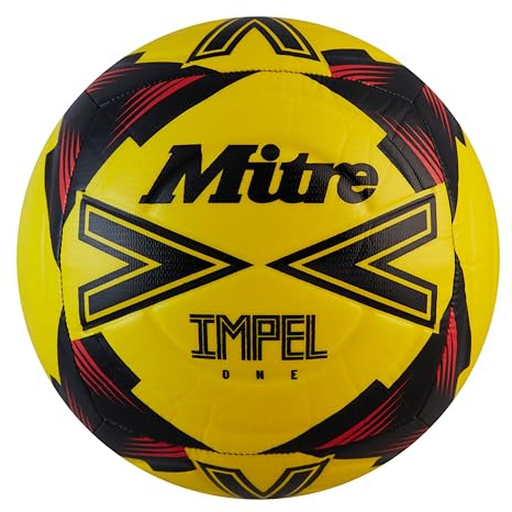 Mitre Impel One Level Training Football Soccer Ball Fluo Yellow/Black/Red - Size 3