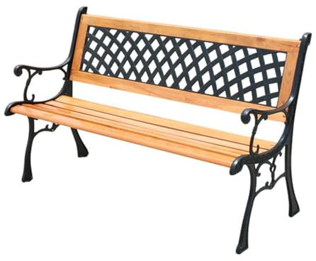 NRNQMTFZ Gartenbank Metall,Eisenbank Ruhebank für 2-3 Sitzer, Außenterrassenbank mit Armlehnen und Rücken,Vintage Sitzbank für Garten, Balkon und Terrasse
