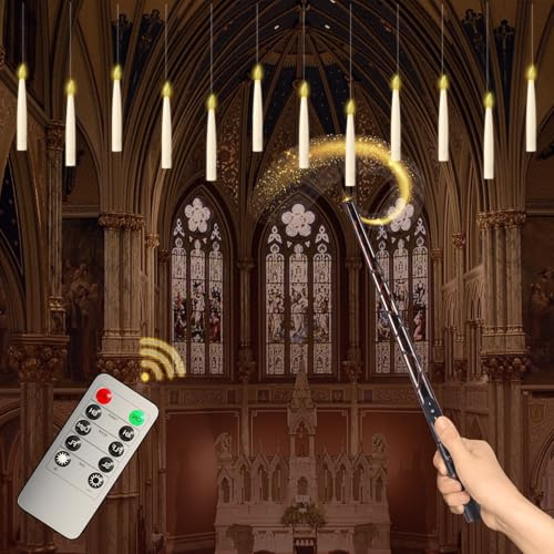 Zyncove Velas flotantes con control remoto de varita, 20 unidades, velas mágicas LED sin llama para colgar en el hogar, habitación, fiesta, mesa, techo, centros de mesa, decoración de Navidad y