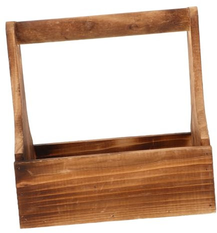 KONTONTY Holz Pflanzgefäß Rechteckig Mit Griff Für Sukkulenten Garten Terrasse Balkon Fensterbank Pflanztopf Aus Holz Für Blumen Und Gemüse Im Garten