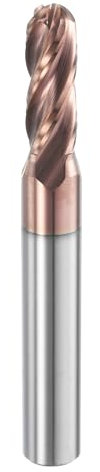 sourcing map Ball Nose End Mill 4 Flute 17/64 Diameter 5/16 Shank Tungsten Carbide TICN Coated Spiral CNC Router Bits 3/4 Cutting Length Single End Ball for Carving Engraving Grinding