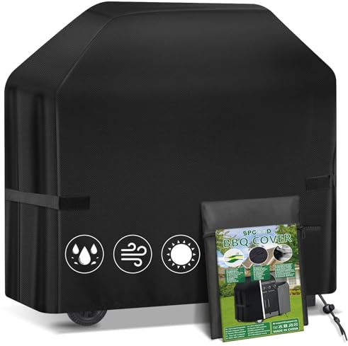 SPGOOD Grillabdeckung wetterfest 420D Oxford für Gasgrill(120x66x120cm) | Wasserdicht, staubdicht, reißfest,farbecht,klettverschlüsse und kordelzug,waschbar,als abdeckplane für gasgrills
