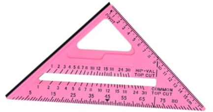 Dualoai Zimmermanns Dreieckslineal mit Winkelmesser Und Rechtem Winkel für Den Werkstattgebrauch, Rosa, 185x187x25 Mm
