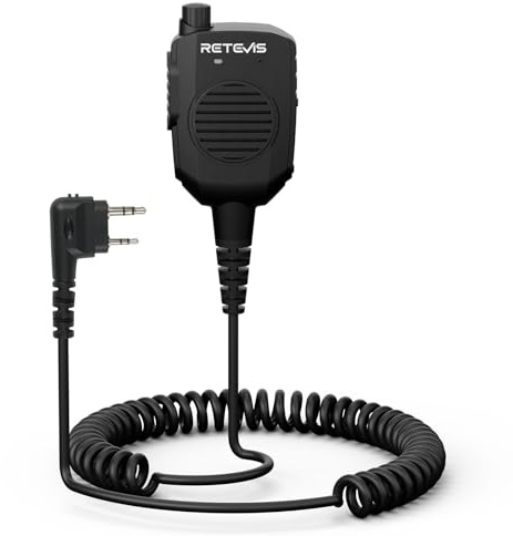 Retevis RT85 Ham Radio Speaker Mic, Radio Shoulder Mic, AI Noise Canceling Waterproof Compatible with Baofeng BF-888S UV-5R BF-88E Retevis RT24 RT27 RT622 RT668 H777 RT85 Maylawn(1 Pack)
