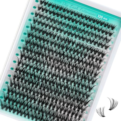 30D Wimpern Cluster, 9–16mm DIY | 320 Stk., natürlicher Look, für zu Hause