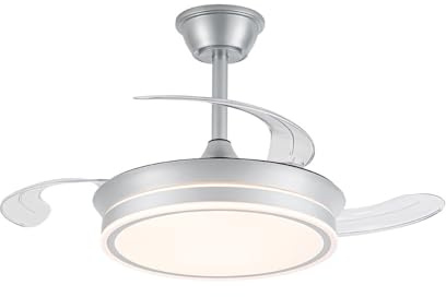 Ventilador LED aspas retráctiles Evo Mini Plata 46W 5520Lm CCT Dim Smart