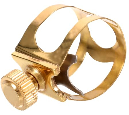 CLISPEED Abrazadera de Latón Dorado Sujeción Fiable para Saxofón Alto Accesorio Profesional y Músicos y Saxofonistas