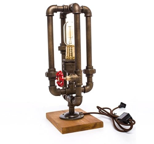 HBDBJRWB Lampade da Tavolo a Tubo a Vapore in Metallo Lampade di Lettura di letture industriali Vintage lampade da Tavolo in Ferro battuto